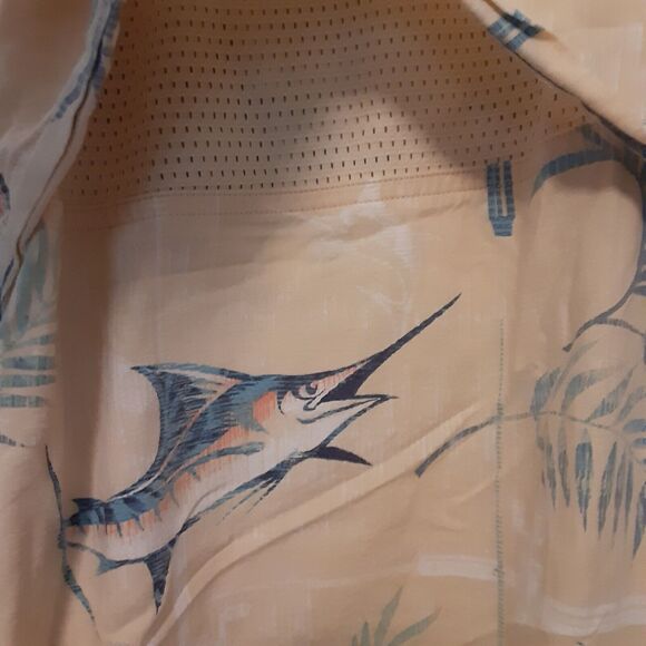 Reel Legends Adult Mens L Vented Floral Fish Print Short Sleeve Shirt Outdoor - Picture 7 of 9